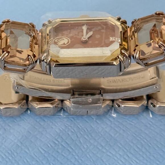 Swarovski Millenia Bracelet Watch Champagne Gold Octagon Crystals Swiss Quartz main image 6
